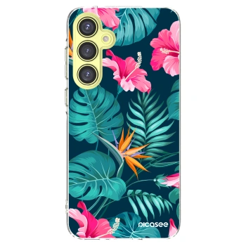 Picasee husă transparentă din silicon pentru Samsung Galaxy A35 5G A356B - Pink Monstera