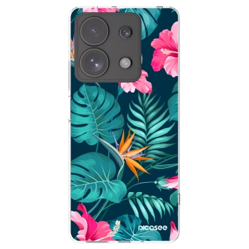 Picasee husă transparentă din silicon pentru Xiaomi Redmi Note 13 Pro 4G - Pink Monstera