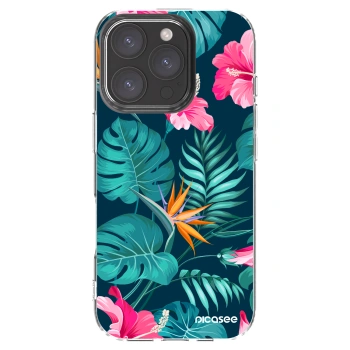 Picasee husă transparentă din silicon pentru Apple iPhone 16 Pro - Pink Monstera