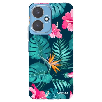 Picasee husă transparentă din silicon pentru Xiaomi Redmi 13C 5G - Pink Monstera