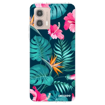 Picasee husă transparentă din silicon pentru Motorola Moto G53 5G - Pink Monstera