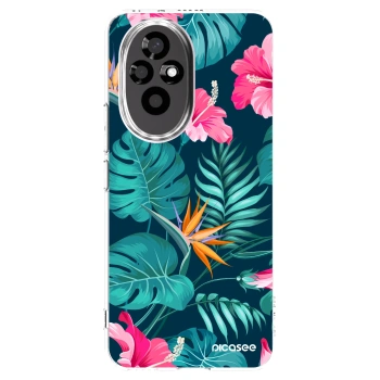 Picasee husă transparentă din silicon pentru Honor 200 5G - Pink Monstera