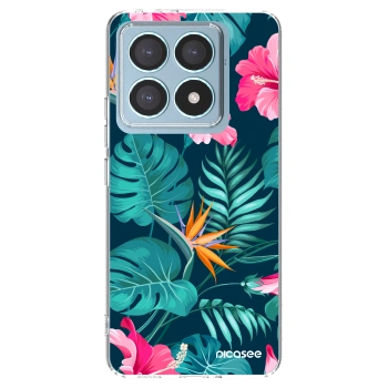 Picasee husă transparentă din silicon pentru Xiaomi 14T Pro - Pink Monstera