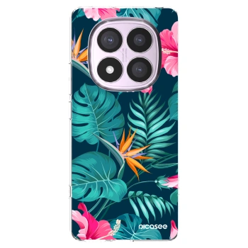 Picasee husă transparentă din silicon pentru Xiaomi Redmi Note 14 Pro 5G - Pink Monstera