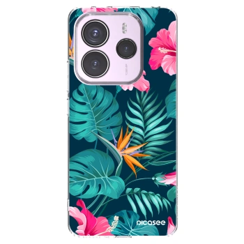 Picasee husă transparentă din silicon pentru Xiaomi Redmi Note 14 5G - Pink Monstera