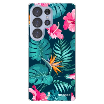Picasee husă transparentă din silicon pentru Samsung Galaxy S25 Ultra 5G - Pink Monstera