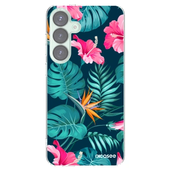 Picasee husă transparentă din silicon pentru Samsung Galaxy S25+ 5G - Pink Monstera