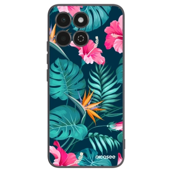 Picasee husă neagră din silicon pentru Honor 200 Smart 5G - Pink Monstera