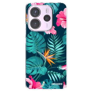 Picasee husă transparentă din silicon pentru Xiaomi Redmi Note 14 4G - Pink Monstera