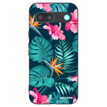 Picasee husă neagră din silicon pentru Google Pixel 8 - Pink Monstera