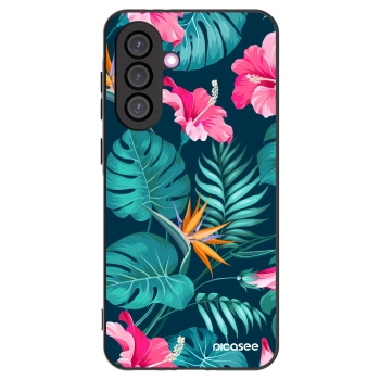 Picasee husă neagră din silicon pentru Samsung Galaxy A56 5G A566B - Pink Monstera