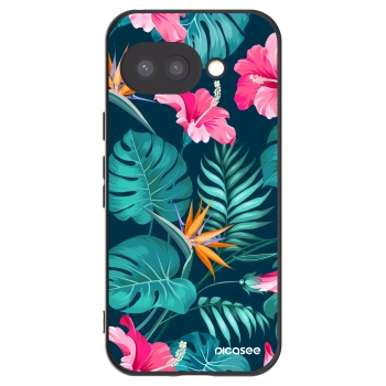 Picasee husă neagră din silicon pentru Google Pixel 9a - Pink Monstera