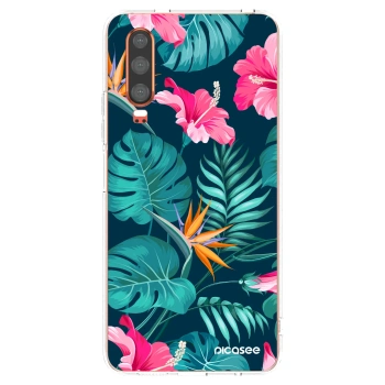 Picasee husă transparentă din silicon pentru Huawei P30 - Pink Monstera