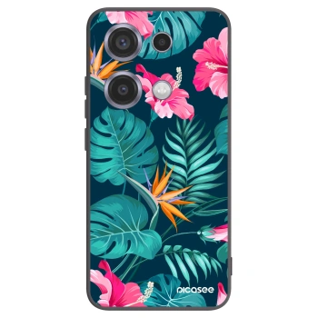 Picasee husă neagră din silicon pentru Xiaomi Redmi Note 14S - Pink Monstera