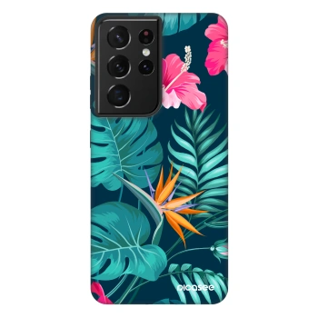 Picasee Fashion Case pentru Samsung Galaxy S21 Ultra 5G G998B - Pink Monstera