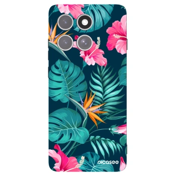 Picasee husă neagră din silicon pentru Motorola Edge 60 Pro - Pink Monstera