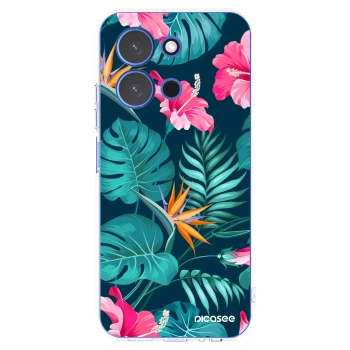 Picasee husă transparentă din silicon pentru Xiaomi Redmi 15C 4G - Pink Monstera