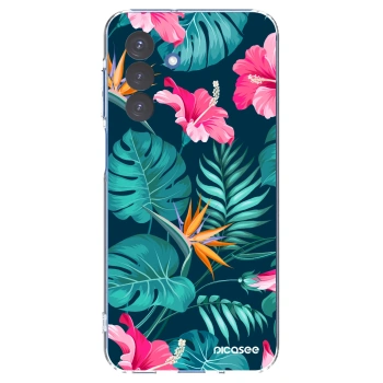 Picasee husă transparentă din silicon pentru Samsung Galaxy A17 5G - Pink Monstera
