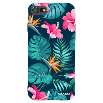 Picasee husă transparentă din silicon pentru Apple iPhone 8 - Pink Monstera