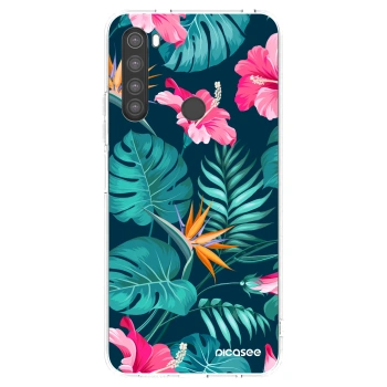Picasee husă transparentă din silicon pentru Xiaomi Redmi Note 8 - Pink Monstera