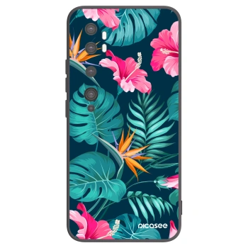 Picasee husă neagră din silicon pentru Xiaomi Mi Note 10 (Pro) - Pink Monstera