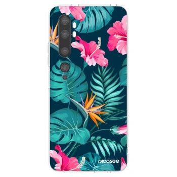 Picasee husă transparentă din silicon pentru Xiaomi Mi Note 10 (Pro) - Pink Monstera