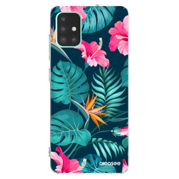 Picasee husă transparentă din silicon pentru Samsung Galaxy A51 A515F - Pink Monstera