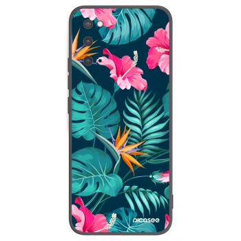 Picasee husă neagră din silicon pentru Samsung Galaxy S20 G980F - Pink Monstera
