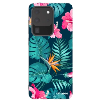 Picasee husă transparentă din silicon pentru Samsung Galaxy S20 Ultra 5G G988F - Pink Monstera