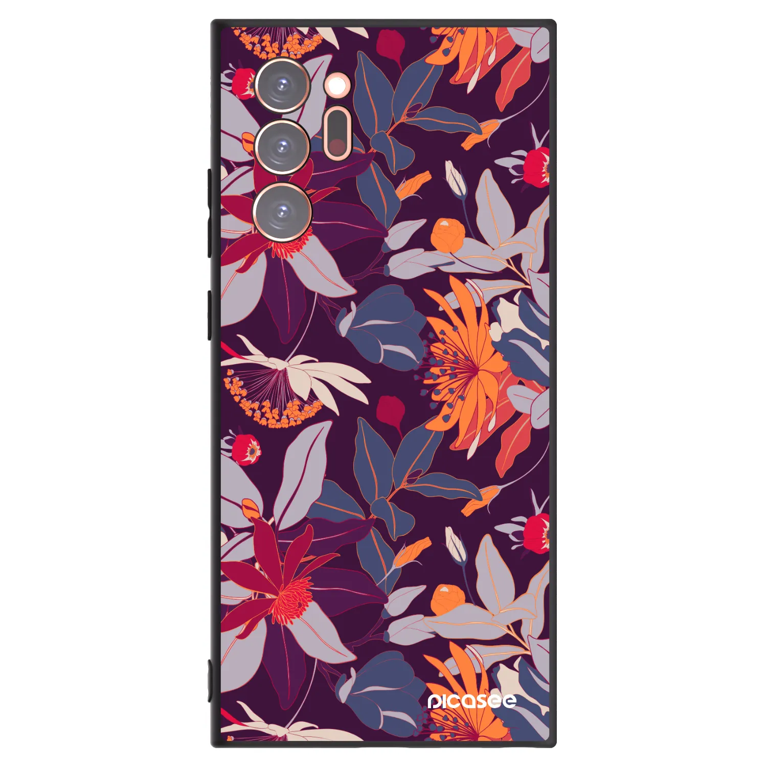Picasee husă neagră din silicon pentru Samsung Galaxy Note 20 Ultra - Purple Leaf