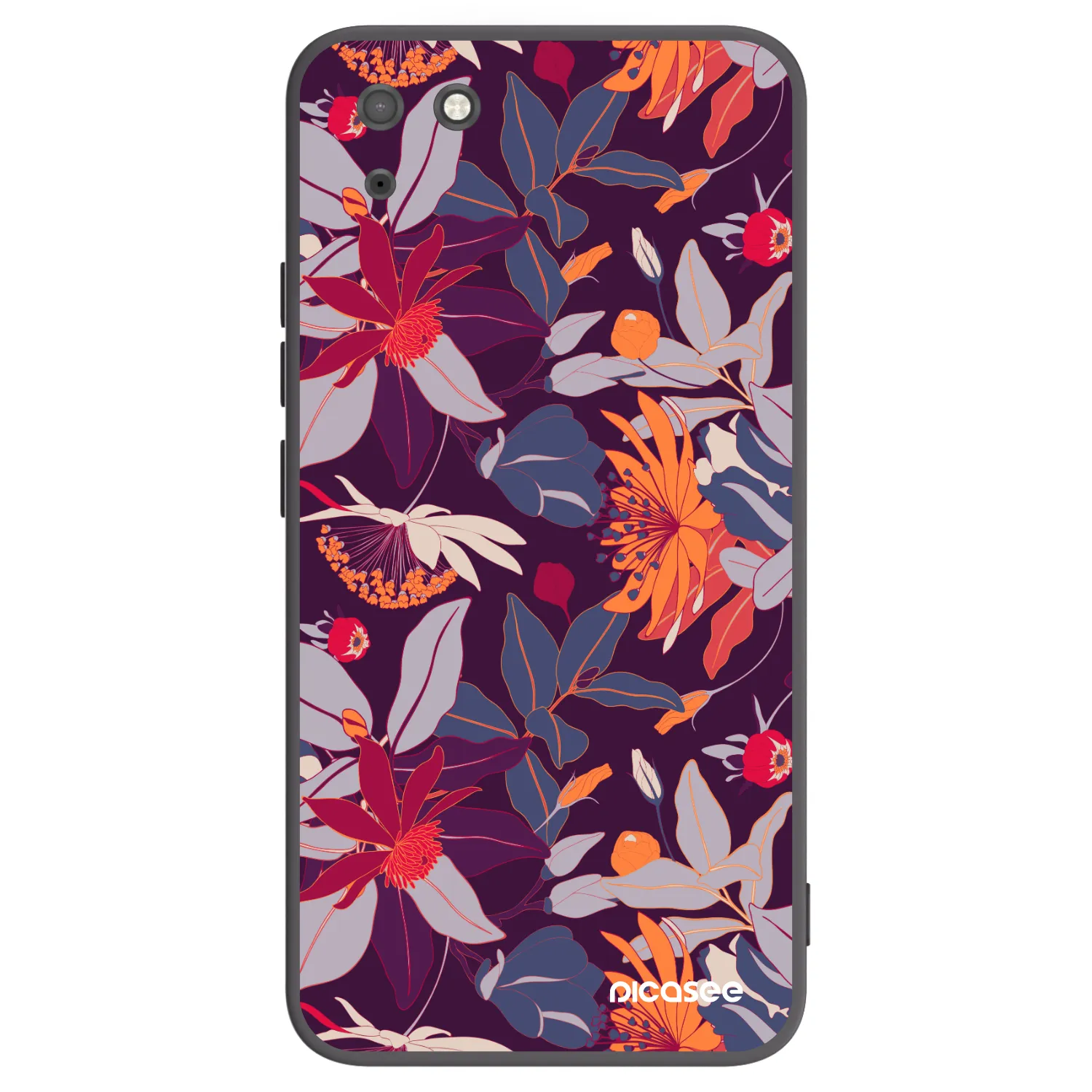Picasee husă neagră din silicon pentru Huawei Y5P - Purple Leaf