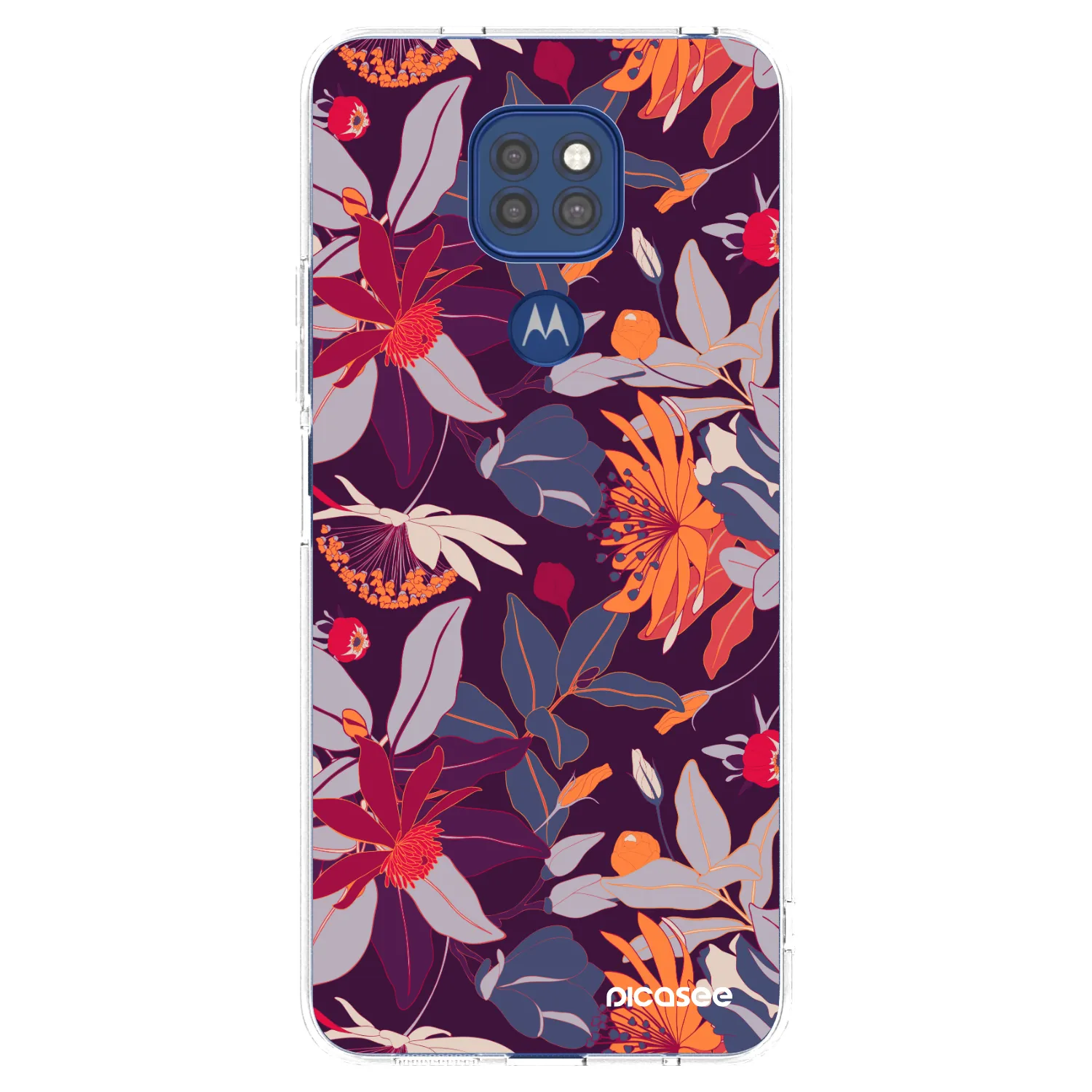 Picasee husă transparentă din silicon pentru Motorola Moto G9 Play - Purple Leaf
