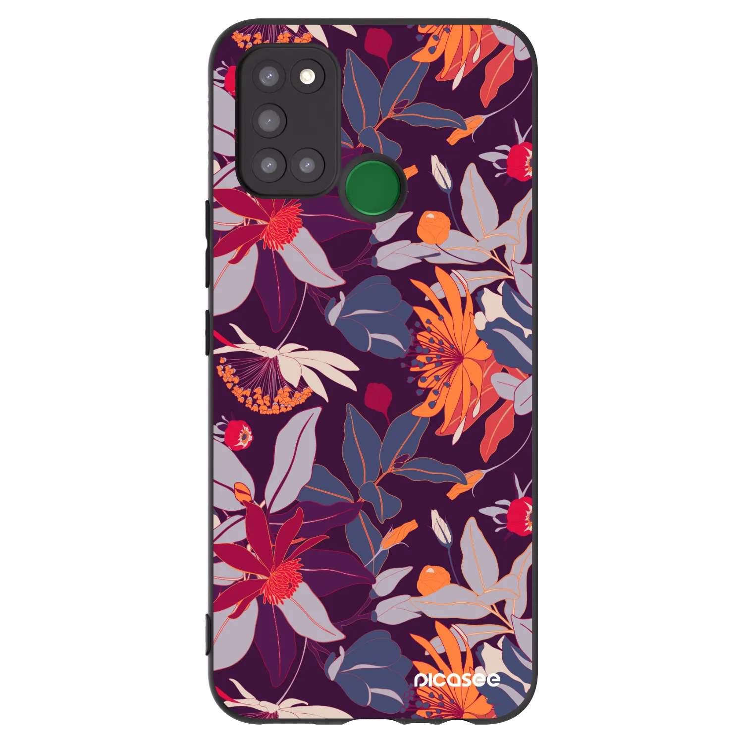 Picasee husă neagră din silicon pentru Realme 7i - Purple Leaf