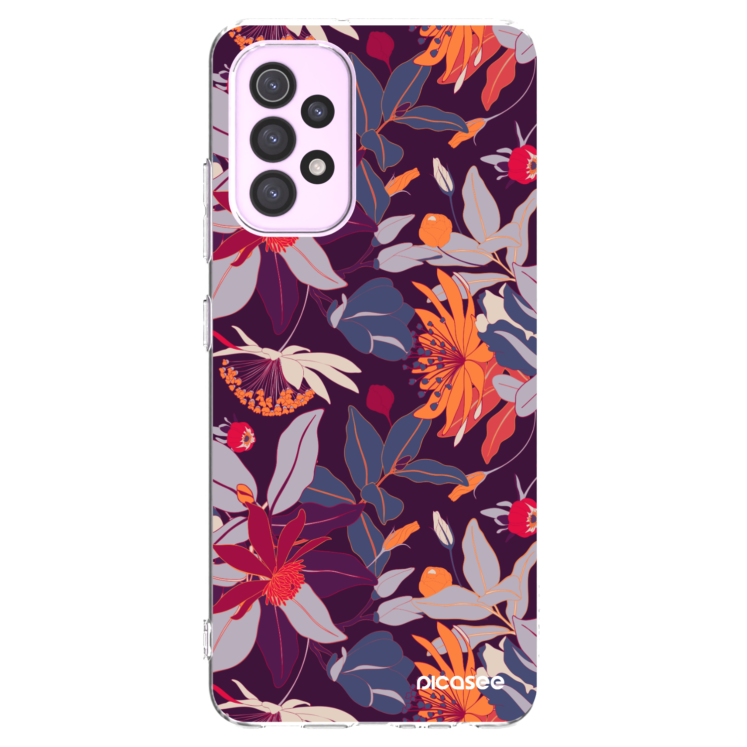 Picasee husă transparentă din silicon pentru Samsung Galaxy A32 5G A326B - Purple Leaf