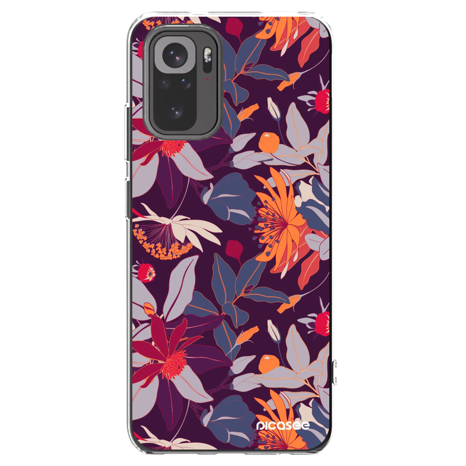 Picasee husă transparentă din silicon pentru Xiaomi Redmi Note 10S - Purple Leaf
