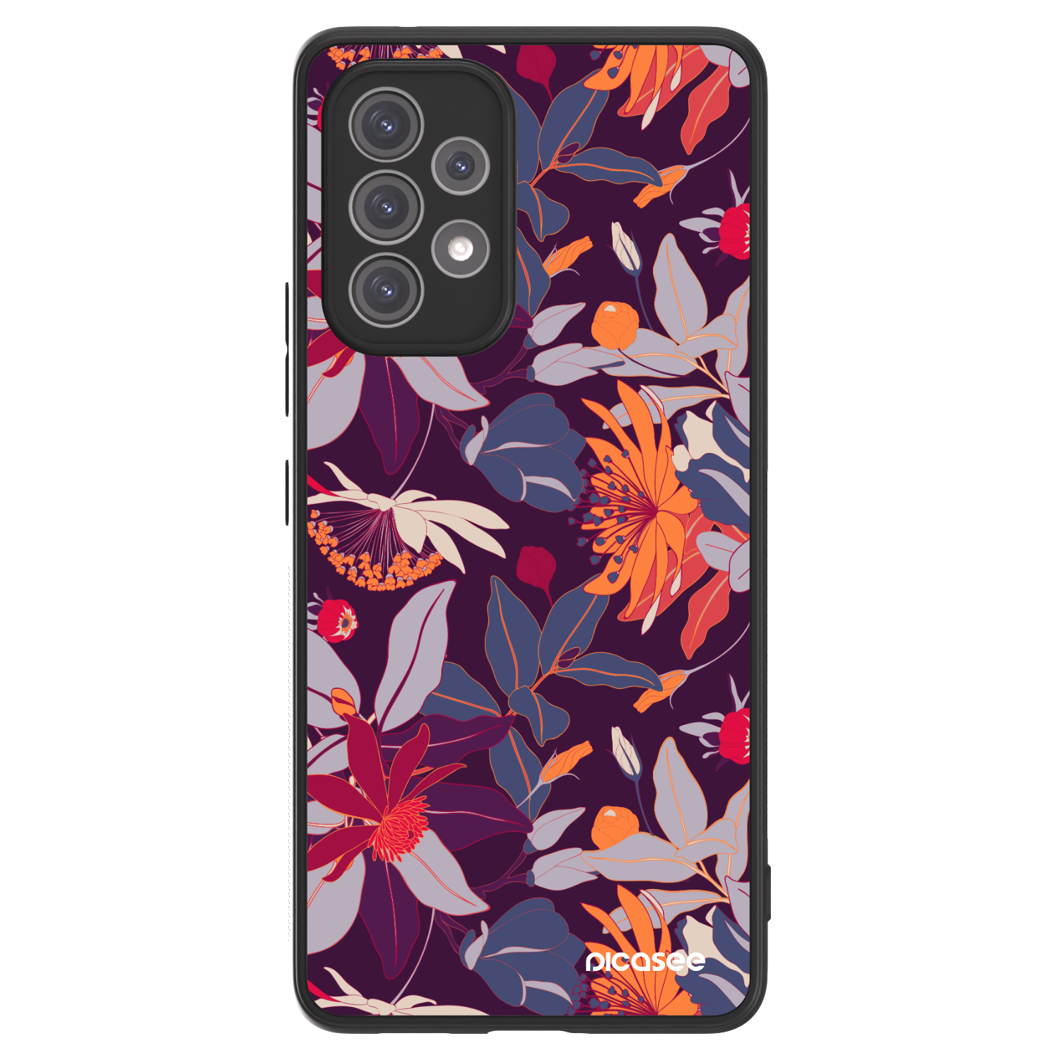 Picasee ULTIMATE CASE pentru Samsung Galaxy A52 5G A525F - Purple Leaf