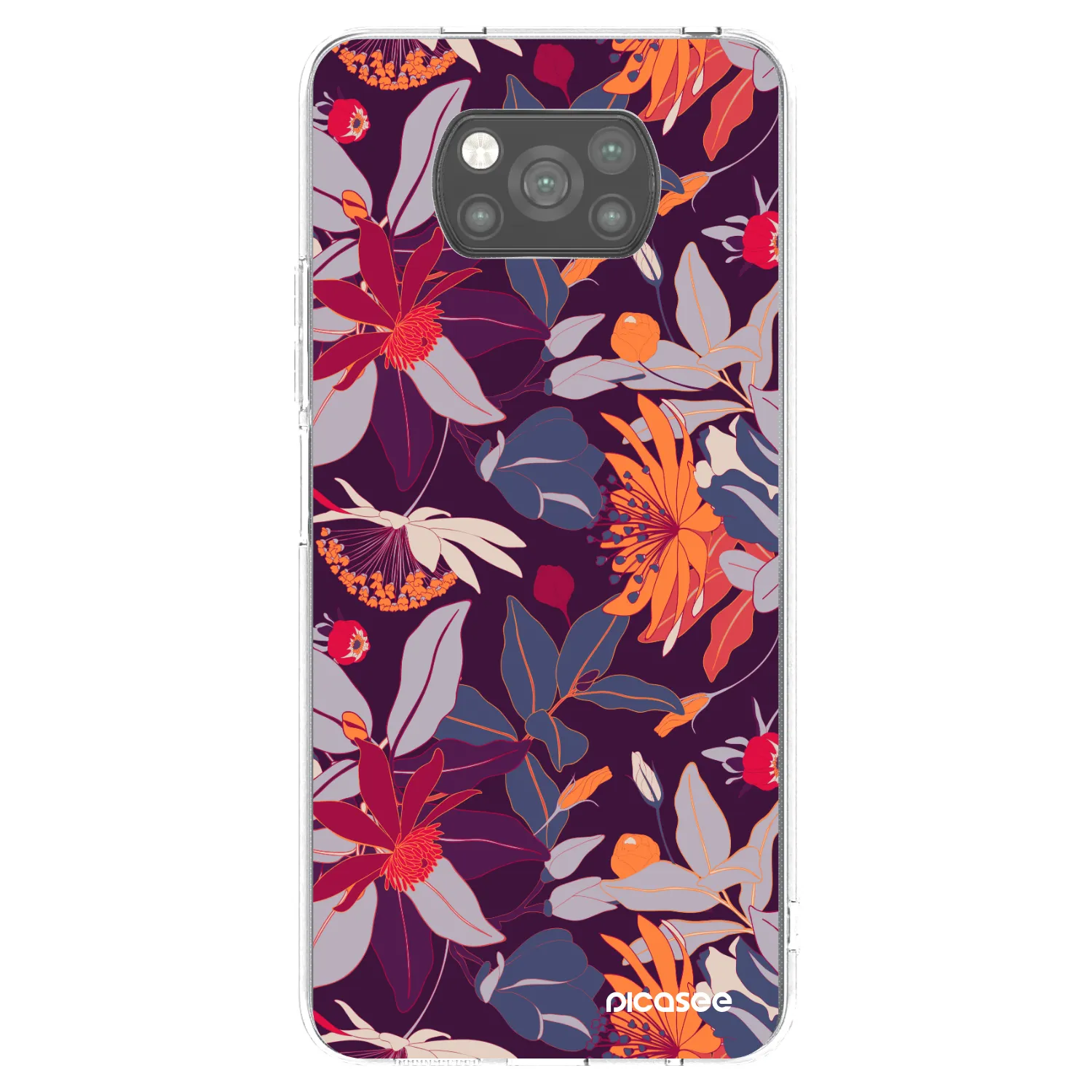 Picasee husă neagră din silicon pentru Xiaomi Poco X3 Pro - Purple Leaf