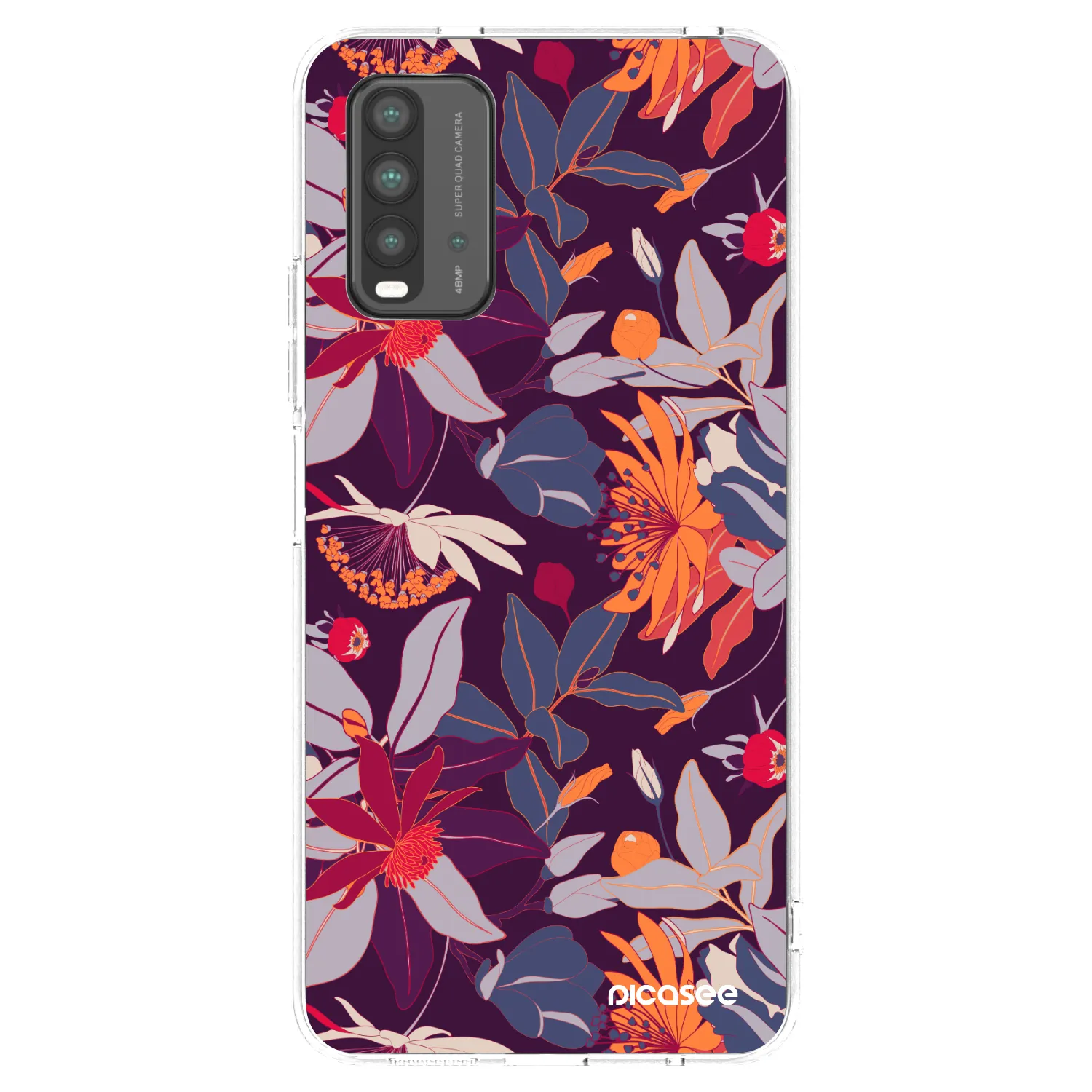 Picasee husă transparentă din silicon pentru Xiaomi Redmi 9T - Purple Leaf