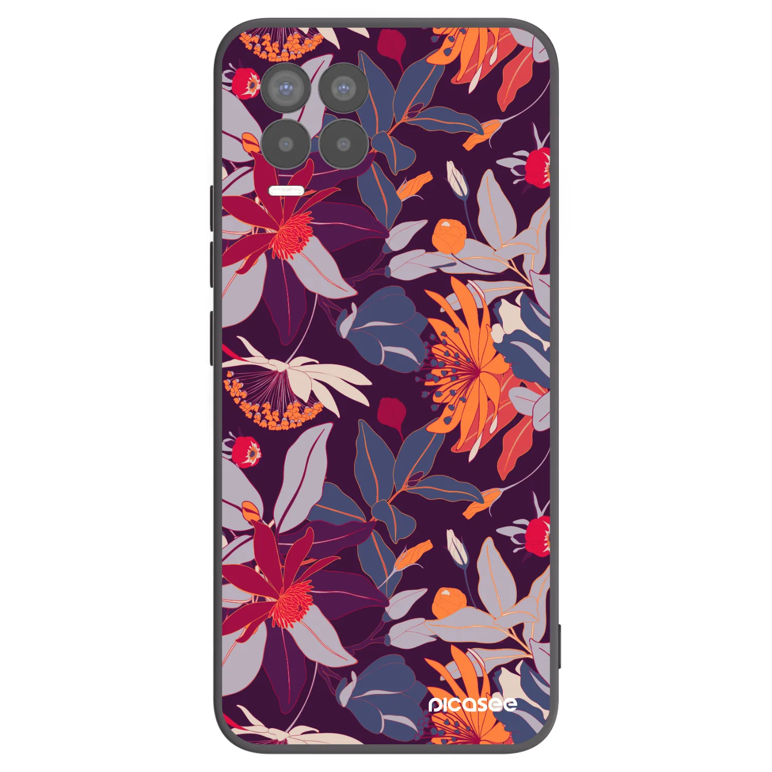 Picasee husă neagră din silicon pentru Realme 8 Pro - Purple Leaf