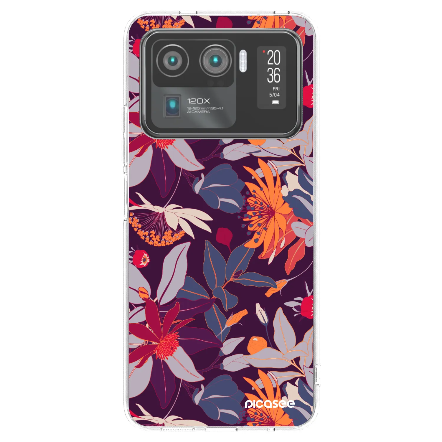 Picasee husă transparentă din silicon pentru Xiaomi Mi 11 Ultra - Purple Leaf