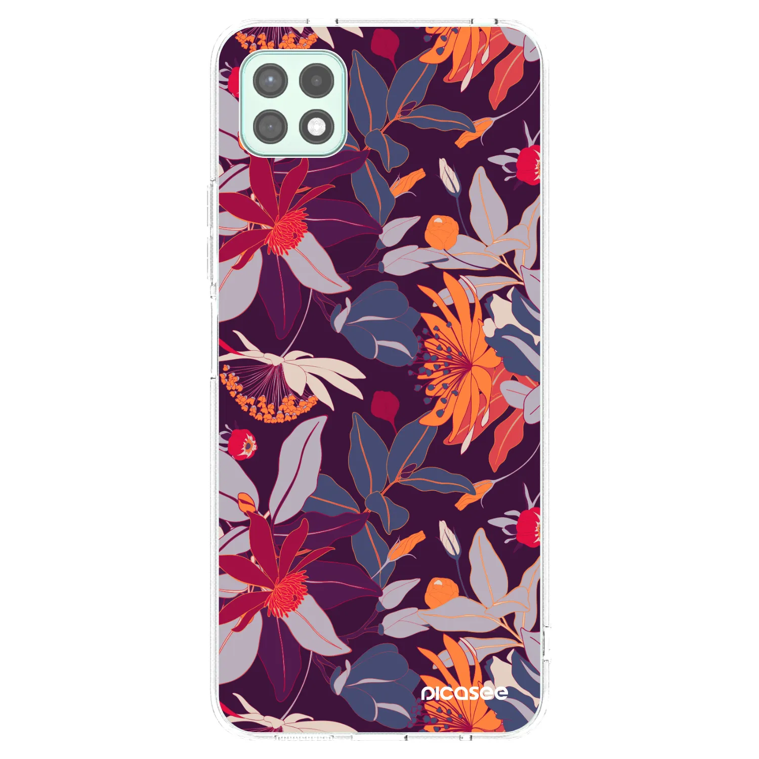 Picasee husă transparentă din silicon pentru Samsung Galaxy A22 A226B 5G - Purple Leaf