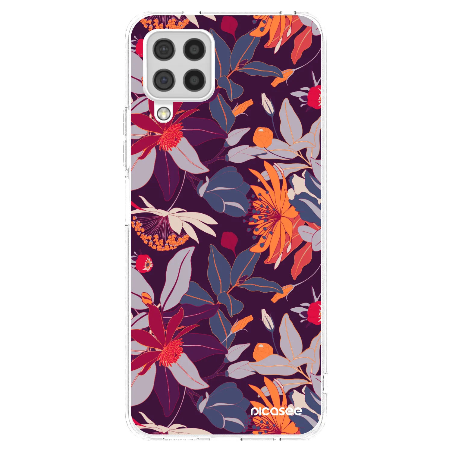 Picasee husă transparentă din silicon pentru Samsung Galaxy A22 A225F 4G - Purple Leaf