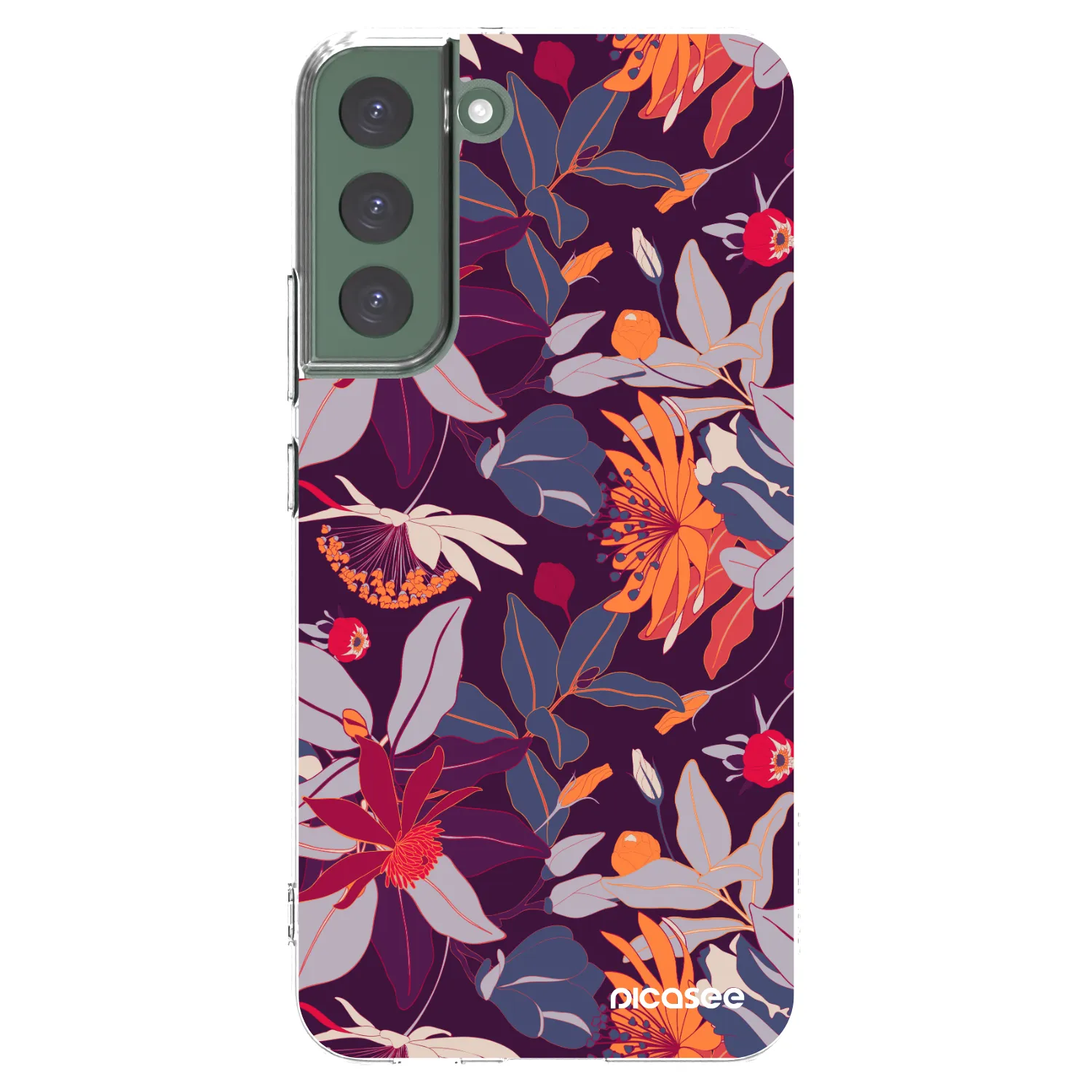 Picasee husă transparentă din silicon pentru Samsung Galaxy S22+ 5G - Purple Leaf