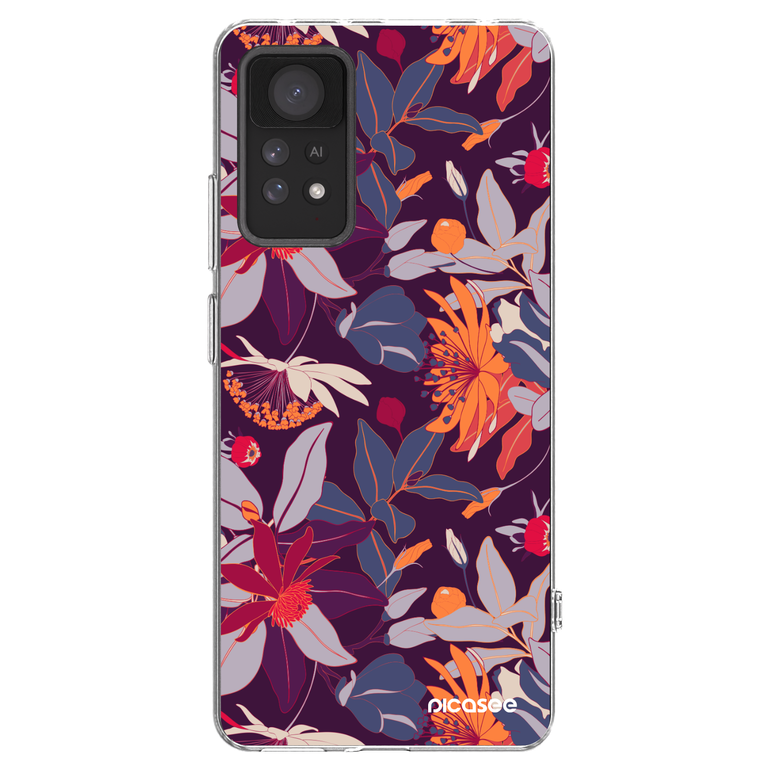Picasee husă transparentă din silicon pentru Xiaomi Redmi Note 11 Pro - Purple Leaf