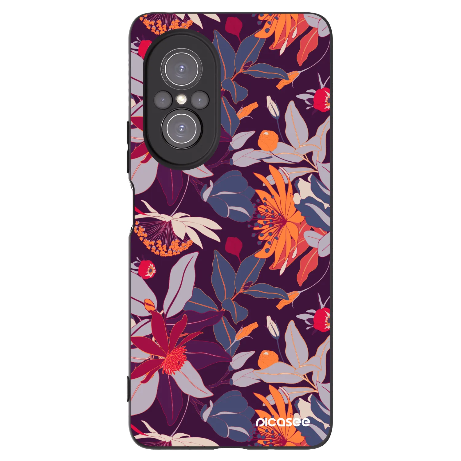 Picasee husă neagră din silicon pentru Huawei Nova 9 SE - Purple Leaf