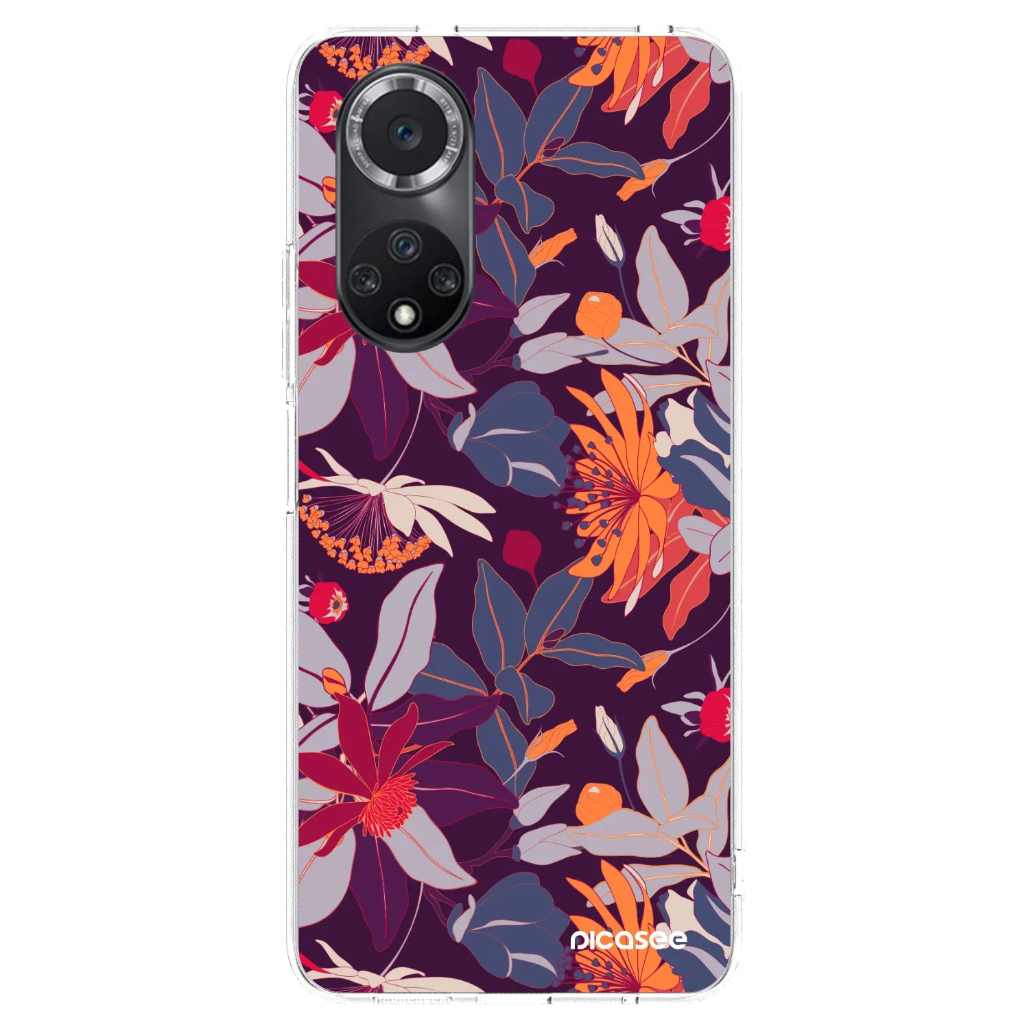 Picasee husă transparentă din silicon pentru Huawei Nova 9 SE - Purple Leaf