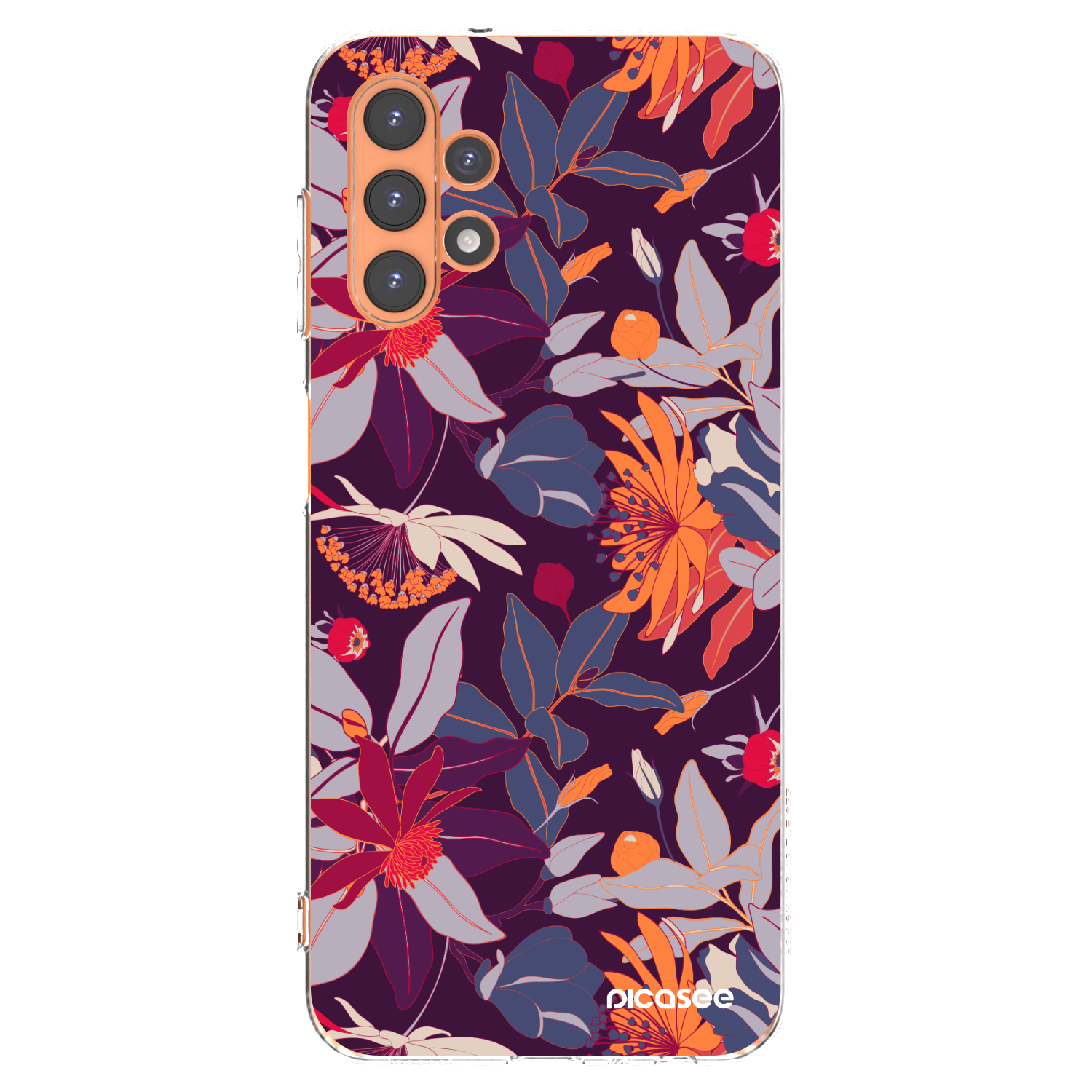 Picasee husă transparentă din silicon pentru Samsung Galaxy A13 4G A135 - Purple Leaf