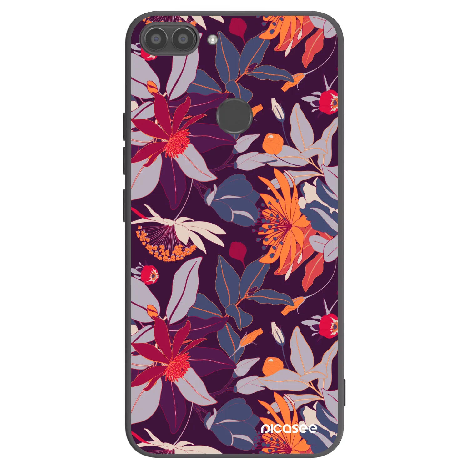 Picasee husă neagră din silicon pentru Huawei P Smart - Purple Leaf