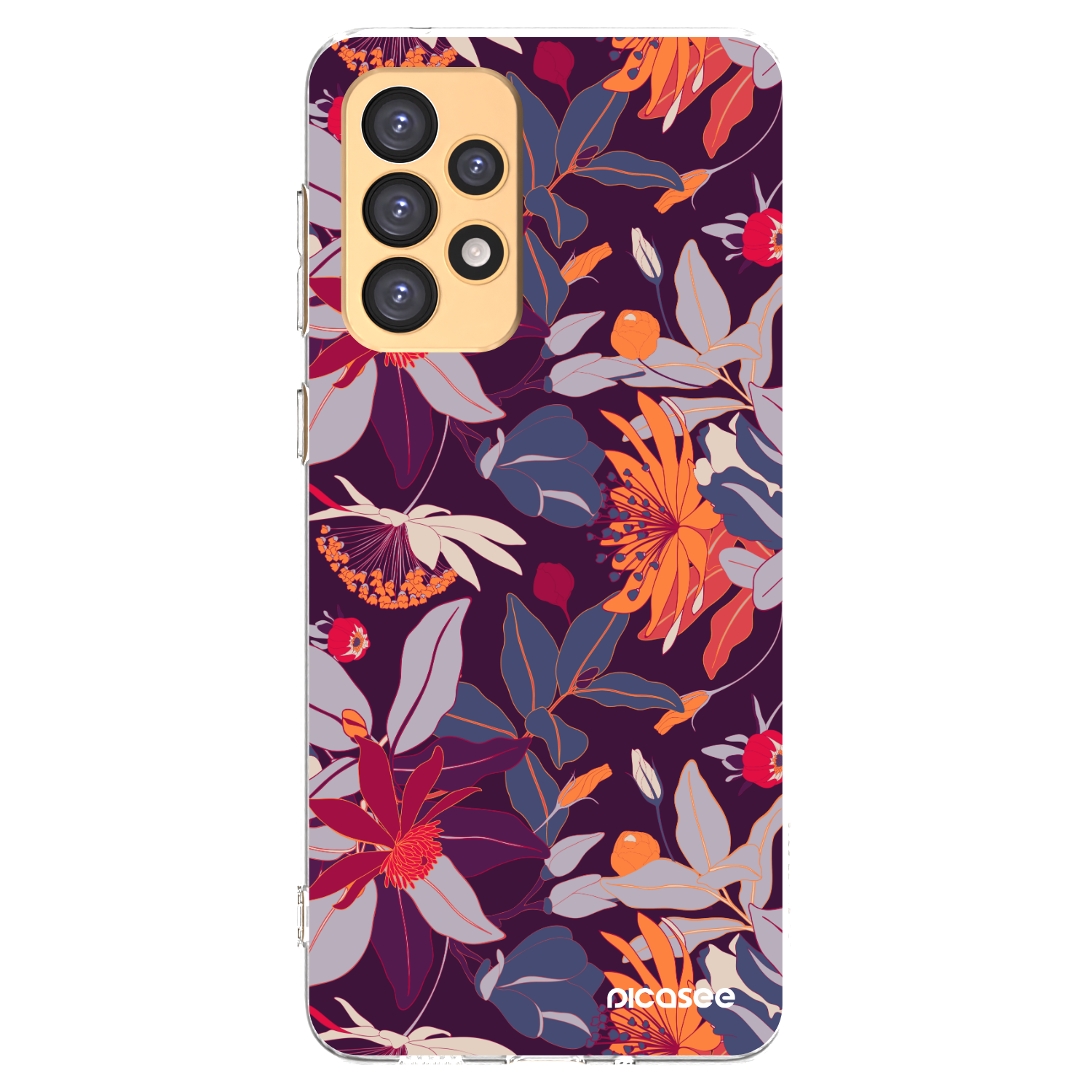 Picasee husă transparentă din silicon pentru Samsung Galaxy A33 5G A336 - Purple Leaf