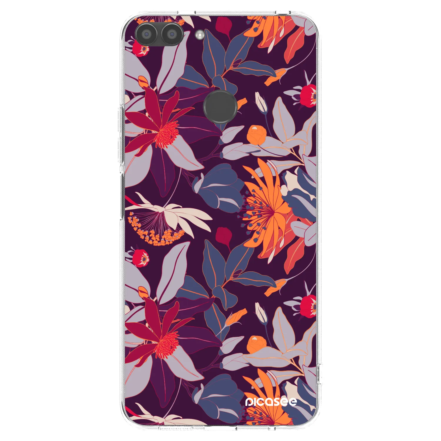 Picasee husă transparentă din silicon pentru Huawei P Smart - Purple Leaf